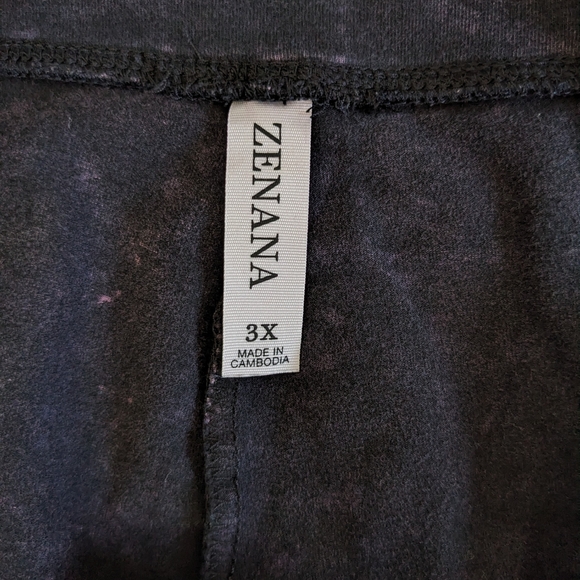 ZENANA Moto Mineral Acid Wash Cotton Spandex Leggings - Picture 6 of 10